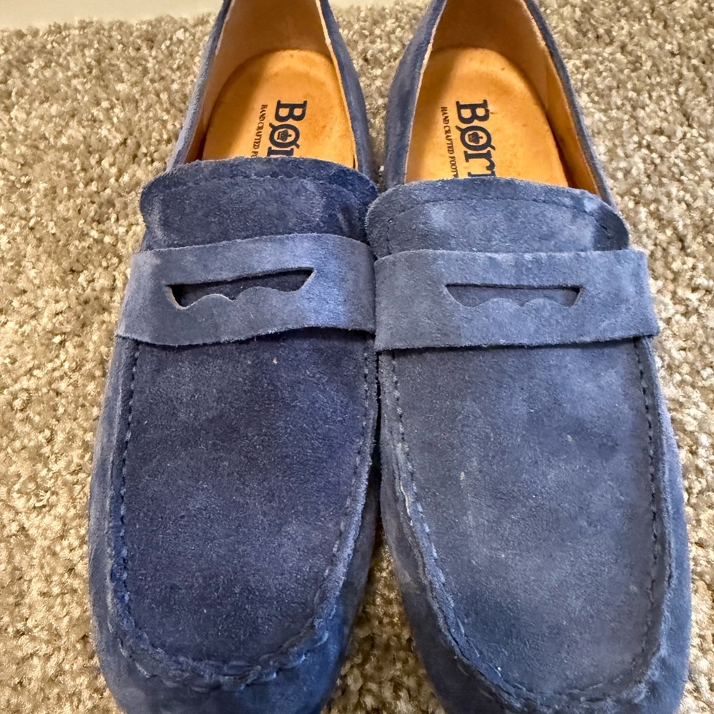 🥿Born Blue Suede Shoes with Penny Loafer Design Size 7.5 EUC 🔥